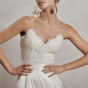 BHLDN CATHERINE DEANE HAVANA LACE BRIDAL TOP NWT